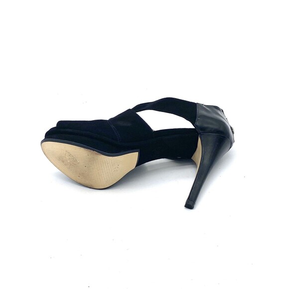 Michael Kors Women's Black Elena Suede Cross Strap Peep Toe Pumps AF12E Size 9M - Picture 9 of 15